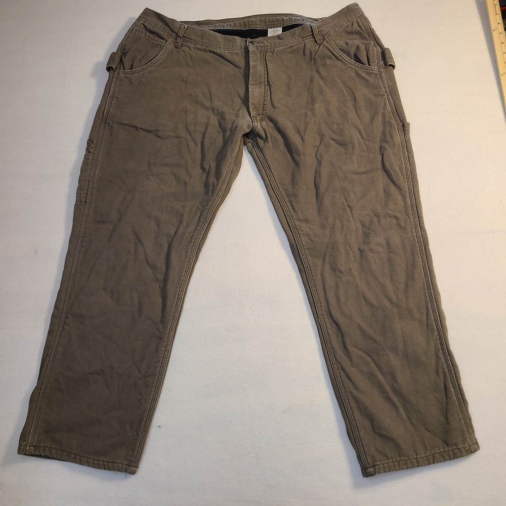 Polar King Thermal Carpenter Pants Mens 42x30 Brown Fleece Lined Canvas Workwear
